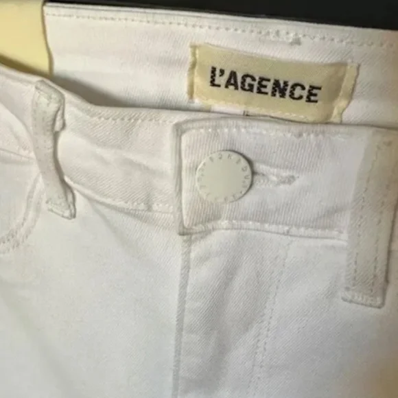 L’AGENCE Josie High Rise Skinny Split Side Hem Jeans in Blanc
